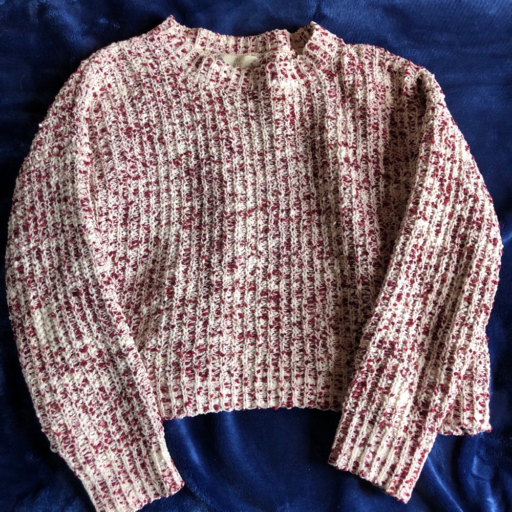 Red and White Knit Sweater
